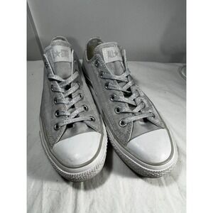 Converse All Star Low Womens Size 9‎ Light Gray with Sparkle